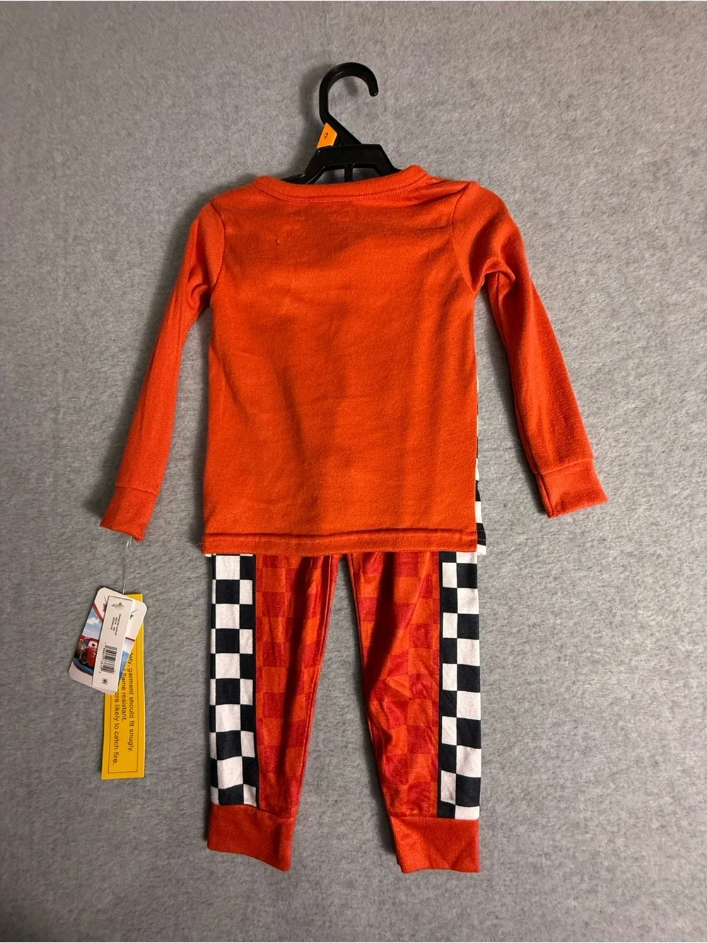 New Disney Pixar Cars Lightning McQueen 2-Piece Pajama Set Toddler Red Checkered